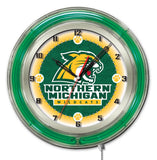 19" Northern Michigan Neon Clock | NMU Wildcats Retro Neon Clock