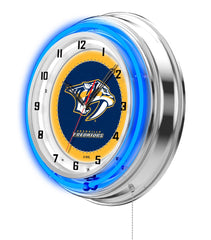 Nashville Predators Officially Licensed Logo Neon Clock Wall Decor