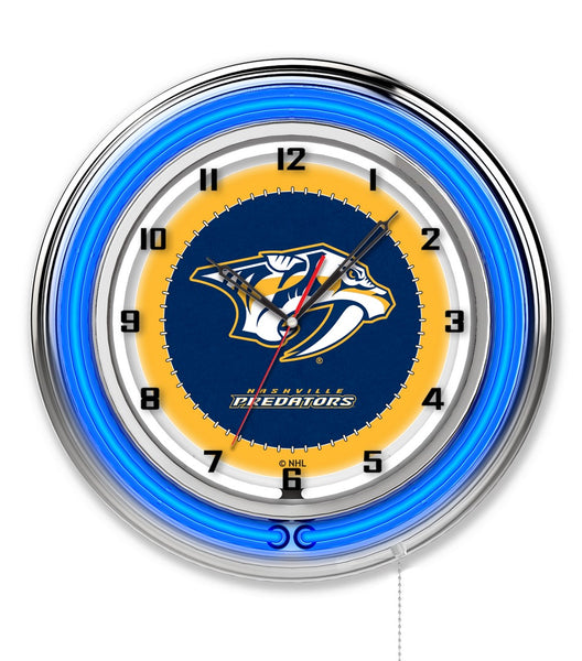 19" Nashville Predators Neon Clock