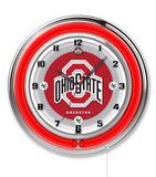 19" Ohio State Buckeyes Neon Clock