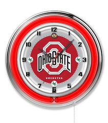 Ohio State Buckeyes Officially Licensed Logo Neon Clock Wall Decor