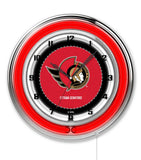 19" Ottawa Senators Neon Clock