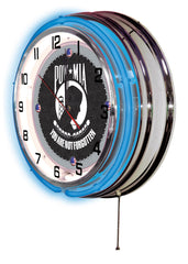 19" United States POW Neon Clock