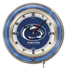 Penn State Nittany Lions Officially Licensed Logo Neon Clock Wall Decor