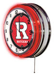 19" Rutgers Scarlet Knights Neon Clock