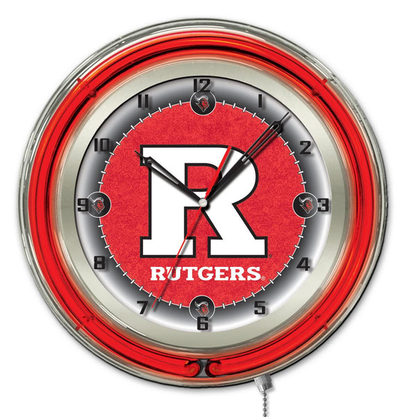 19" Rutgers Scarlet Knights Neon Clock