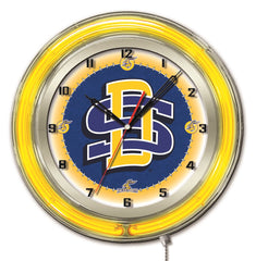 SDSU Jackrabbits Officially Licensed Logo Neon Clock Wall Decor