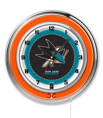 19" San Jose Sharks Logo Neon Clock