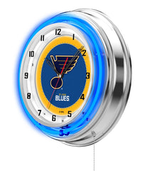 St. Louis Blues Officially Licensed Logo Neon Clock Wall Decor