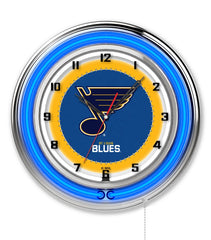 St. Louis Blues Officially Licensed Logo Neon Clock Wall Decor