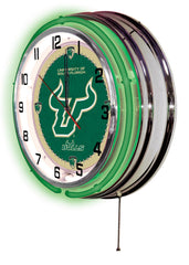 University of South Florida Bulls Officially Licensed Logo Neon Clock Wall Decor Side View