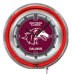 Southern Illinois University Salukis Officially Licensed Logo Neon Clock Wall Decor