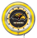 19" Southern Miss Neon Clock | SMU Golden Eagles Retro Neon Clock