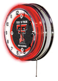 19" Texas Tech Red Raiders Neon Clock