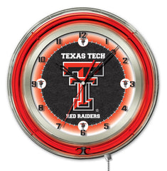 Texas Tech Red Raiders Officially Licensed Logo Neon Clock Wall Decor