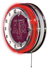 Texas A&M Aggies Logo Neon Clock Wall Decor