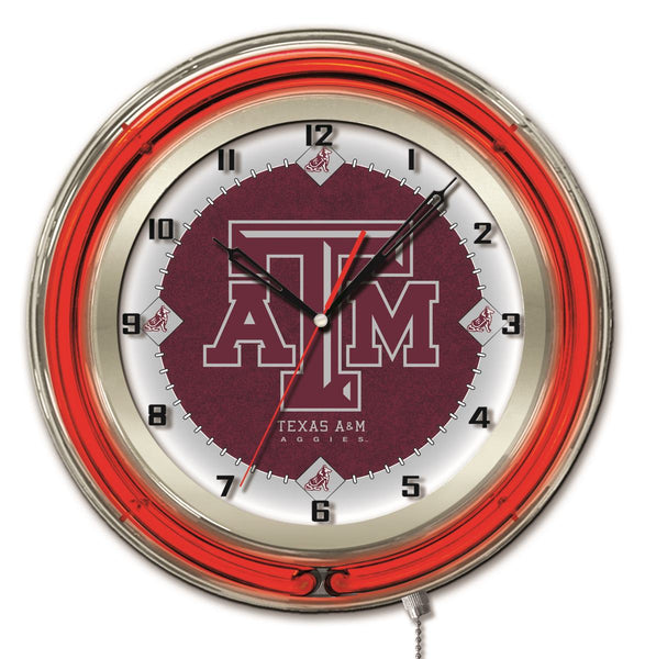 19" Texas A&M Aggies Neon Clock