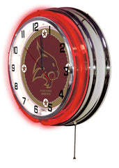 Texas State University Bobcats Officially Licensed Logo Neon Clock Wall Decor Side View