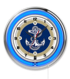 19" US Naval Academy Midshipmen Neon Clock