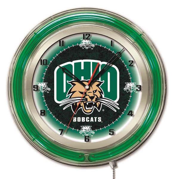 19" Ohio Neon Clock | OU Bobcats Retro Neon Clock