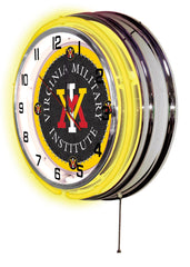 19" VMI Keydets Officially Licensed Logo Neon Clock Wall Decor