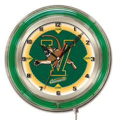 19" Vermont Catamounts Officially Licensed Logo Neon Clock Wall Decor