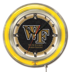 19" Wake Forest Demon Deacons Officially Licensed Logo Neon Clock Wall Decor