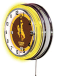19" Wyoming Cowboys Neon Clock