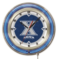 19" Xavier Musketeers Officially Licensed Logo Neon Clock Wall Decor