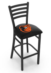 MLB's Baltimore Orioles Logo Stationary Bar Stool with Ladder back from Holland Bar Stool Co.