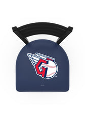 MLB's Cleveland Guardians Logo Stationary Bar Stool with Ladder back from Holland Bar Stool Co. Top View