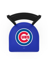 MLB's Chicago Cubs Logo Stationary Bar Stool with Ladder back from Holland Bar Stool Co. Top View