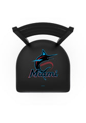 MLB's Miami Marlins Logo Stationary Bar Stool with Ladder back from Holland Bar Stool Co. Top View