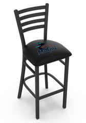MLB's Miami Marlins Logo Stationary Bar Stool with Ladder back from Holland Bar Stool Co.