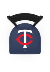 MLB's Minnesota Twins Logo Stationary Bar Stool with Ladder back from Holland Bar Stool Co. Top View