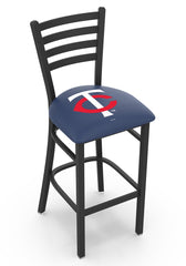 MLB's Minnesota Twins Logo Stationary Bar Stool with Ladder back from Holland Bar Stool Co.