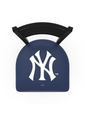 MLB's New York Yankees Logo Stationary Bar Stool with Ladder back from Holland Bar Stool Co. Top View