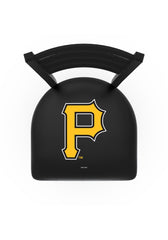 MLB's Pittsburgh Pirates Logo Stationary Bar Stool with Ladder back from Holland Bar Stool Co. Top View