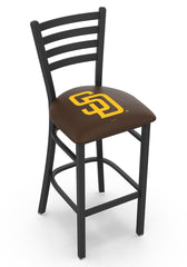 MLB's San Diego Padres Logo Stationary Bar Stool with Ladder back from Holland Bar Stool Co.