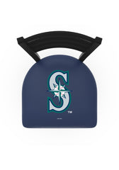 MLB's Seattle Mariners Logo Stationary Bar Stool with Ladder back from Holland Bar Stool Co. Top View