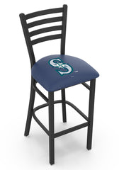 MLB's Seattle Mariners Logo Stationary Bar Stool with Ladder back from Holland Bar Stool Co.