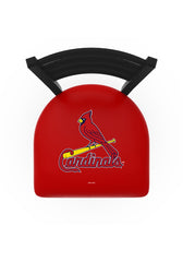MLB's St Louis Cardinals Logo Stationary Bar Stool with Ladder back from Holland Bar Stool Co. Top View