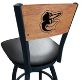 Baltimore Orioles L038 Laser Engraved Wood Back Bar Stool by Holland Bar Stool