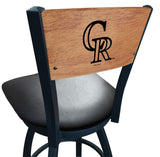 Colorado Rockies L038 Laser Engraved Wood Back Bar Stool by Holland Bar Stool