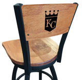 Kansas City Royals L038 Laser Engraved Wood Back Bar Stool by Holland Bar Stool
