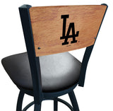 Los Angeles Dodgers L038 Laser Engraved Wood Back Bar Stool by Holland Bar Stool