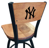 New York Yankees L038 Laser Engraved Wood Back Bar Stool by Holland Bar Stool