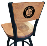 Oakland Athletics L038 Laser Engraved Wood Back Bar Stool by Holland Bar Stool