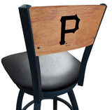Pittsburgh Pirates L038 Laser Engraved Wood Back Bar Stool by Holland Bar Stool