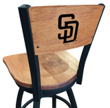 San Diego Padres L038 Laser Engraved Wood Back Bar Stool by Holland Bar Stool